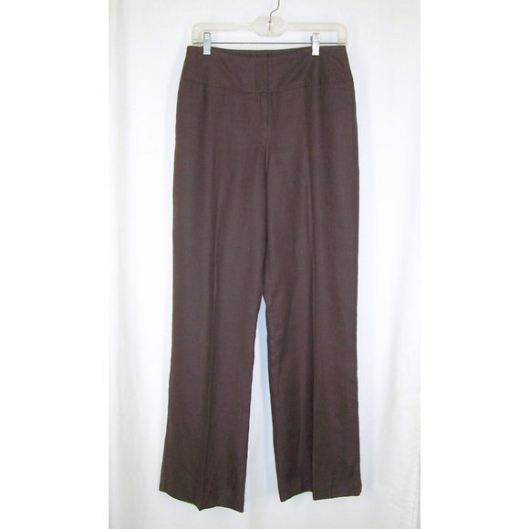 Worthington Brown Linen Dress Pants 6 Womens Wide Leg - Picture 1 of 8